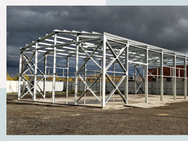 Двускатные ангары в Кинель от 611 руб. за квадрат